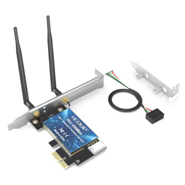 BRAINZAP 1300 Mbit/s PCIe PCI-Express WLAN Karte WiFi 2,4/5 GHz Dual-Band Netzwerkkarte PC 802.11ac/b/g/n Bluetooth 4.0