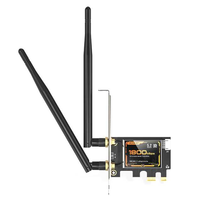 BRAINZAP 1800 Mbit/s PCIe PCI-Express WLAN Karte WiFi 6 2,4/5/ GHz Dual -Band AX1800 Netzwerkkarte PC 802.11ax/ac/a/b/g/n Bluetooth 5.2