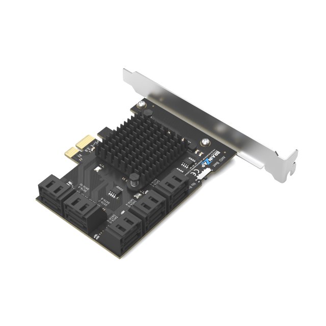 BRAINZAP 10 Port PCIe x1 zu SATA III / SATA 3 6 GBIT/s Erweiterungskarte Karte PCI-Express PCI-E ASMedia ASM1061 JMicron JMB575 