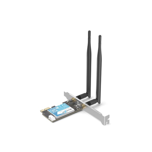 BRAINZAP 1200 Mbit/s PCIe PCI-Express WLAN Karte WiFi 2,4/5 GHz Dual-Band Netzwerkkarte PC 802.11ac/b/g/n Bluetooth 4.0