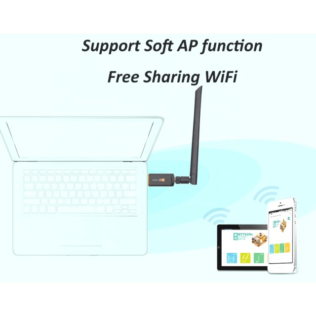 BRAINZAP 1200 Mbps USB 3.0 Dual-Band WIFI WLAN Adapter Stick 802.11ac/b/g/n 2,4/5,8 Ghz 