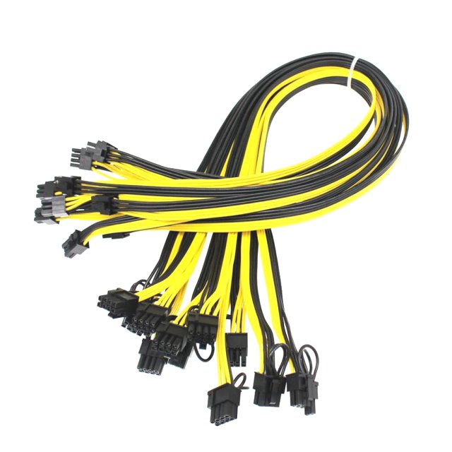 BRAINZAP 12x PCI-E 6-Pin auf 8-Pin (6+2-Pin) 50cm Kabel für HP Breakout Board Mining 18AWG