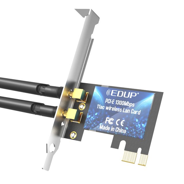 BRAINZAP 1300 Mbit/s PCIe PCI-Express WLAN Karte WiFi 2,4/5 GHz Dual-Band Netzwerkkarte PC 802.11ac/b/g/n Bluetooth 4.0