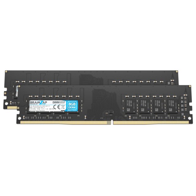 BRAINZAP 16GB DDR4 RAM DIMM PC4-2133P-UA1-11 1Rx8 2133 MHz 1.2V CL15 Computer PC Arbeitsspeicher Unbuffered Non-ECC (2x 8GB)