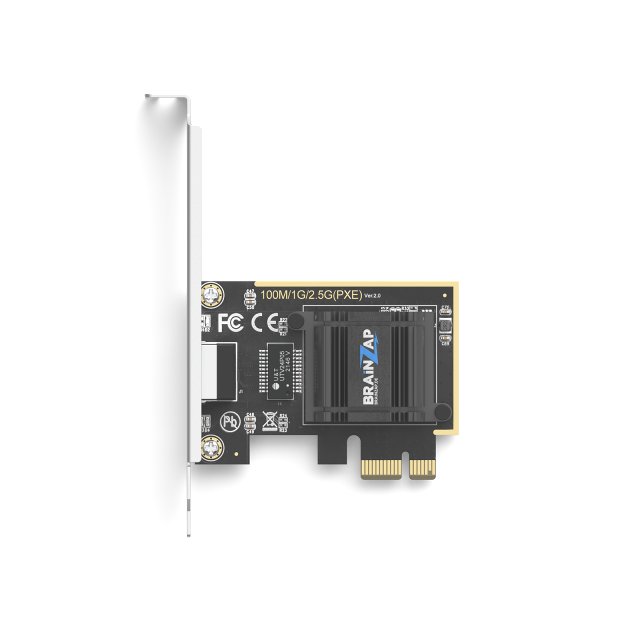 BRAINZAP 2.5 Gbit/s PCIe PCI-Express High-Speed LAN Adapter Netzwerk Karte Realtek RTL8125B 10/100/1000 Mbits