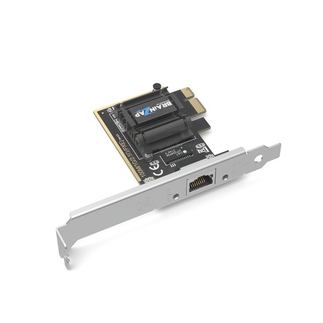 BRAINZAP 2.5 Gbit/s PCIe PCI-Express High-Speed LAN Adapter Netzwerk Karte Realtek RTL8125B 10/100/1000 Mbits