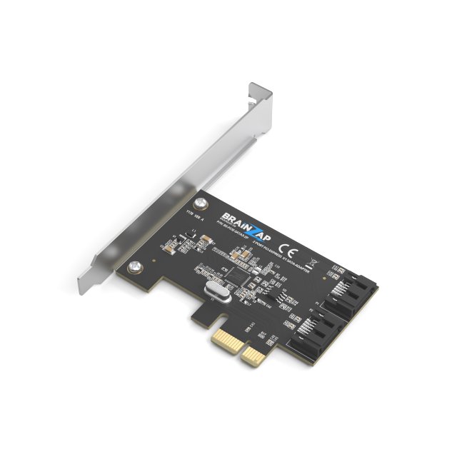 BRAINZAP 2 Port PCIe x1 zu SATA III / SATA 3 6 GBIT/s Erweiterungskarte Karte PCI-Express PCI-E ASMedia ASM1166