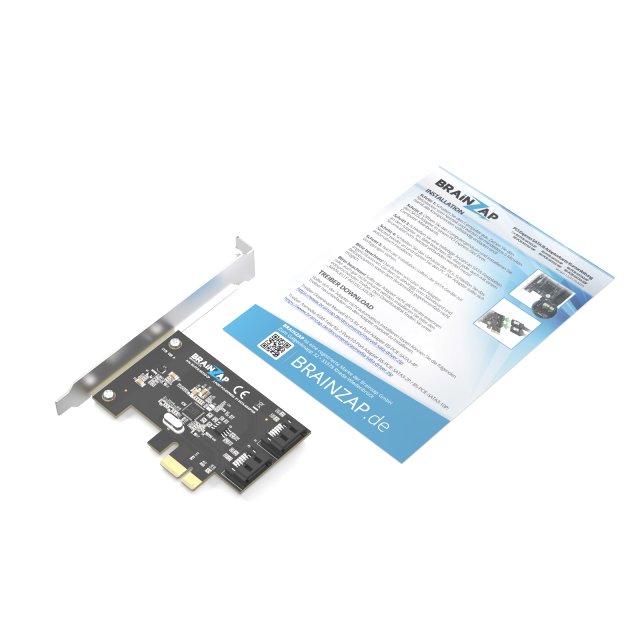 BRAINZAP 2 Port PCIe x1 zu SATA III / SATA 3 6 GBIT/s Erweiterungskarte Karte PCI-Express PCI-E ASMedia ASM1166