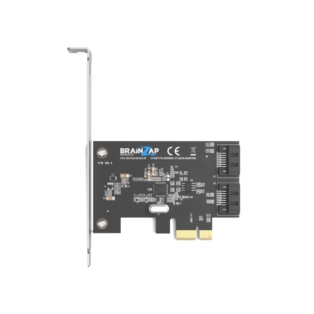 BRAINZAP 2 Port PCIe x1 zu SATA III / SATA 3 6 GBIT/s Erweiterungskarte Karte PCI-Express PCI-E ASMedia ASM1166