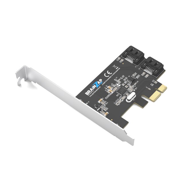 BRAINZAP 2 Port PCIe x1 zu SATA III / SATA 3 6 GBIT/s Erweiterungskarte Karte PCI-Express PCI-E ASMedia ASM1166