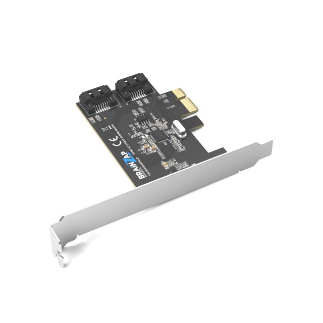 BRAINZAP 2 Port PCIe x1 zu SATA III / SATA 3 6 GBIT/s Erweiterungskarte Karte PCI-Express PCI-E ASMedia ASM1166