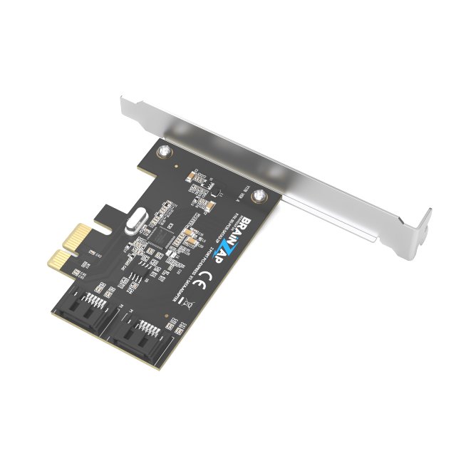 BRAINZAP 2 Port PCIe x1 zu SATA III / SATA 3 6 GBIT/s Erweiterungskarte Karte PCI-Express PCI-E ASMedia ASM1166