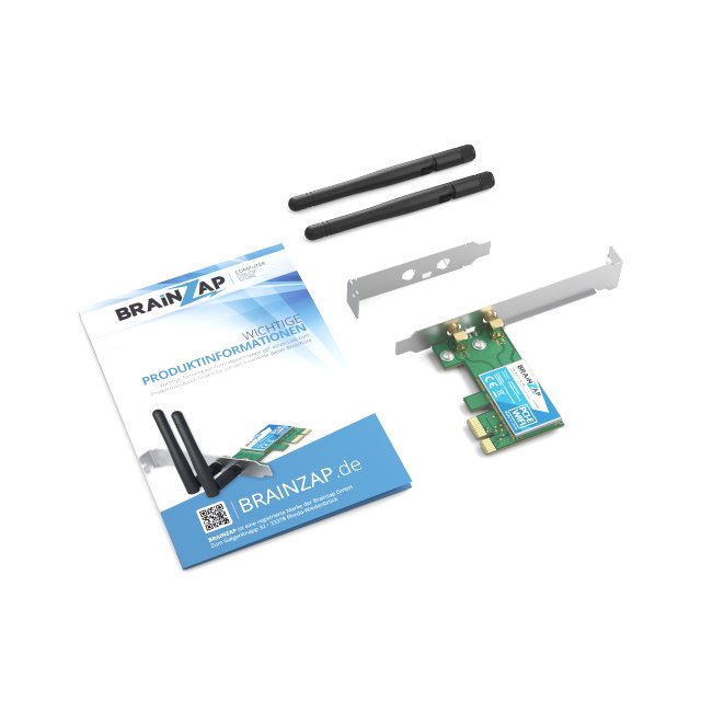 BRAINZAP 300 Mbit/s PCIe PCI-Express WLAN Karte WiFi Adapter 2,4 GHz Netzwerkkarte PC 802.11b/g/n