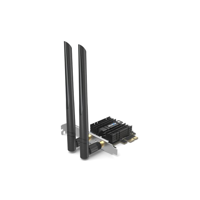 BRAINZAP 5400 Mbit/s PCIe PCI-Express WLAN Karte WiFi 6 E 2,4/5/6 GHz Tri-Band Intel AX210 Netzwerkkarte PC 802.11ax/ac/a/b/g/n Bluetooth 5.2