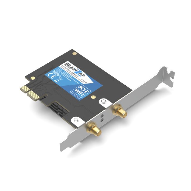 BRAINZAP 5400 Mbit/s PCIe PCI-Express WLAN Karte WiFi 6 E 2,4/5/6 GHz Tri-Band Intel AX210 Netzwerkkarte PC 802.11ax/ac/a/b/g/n Bluetooth 5.2