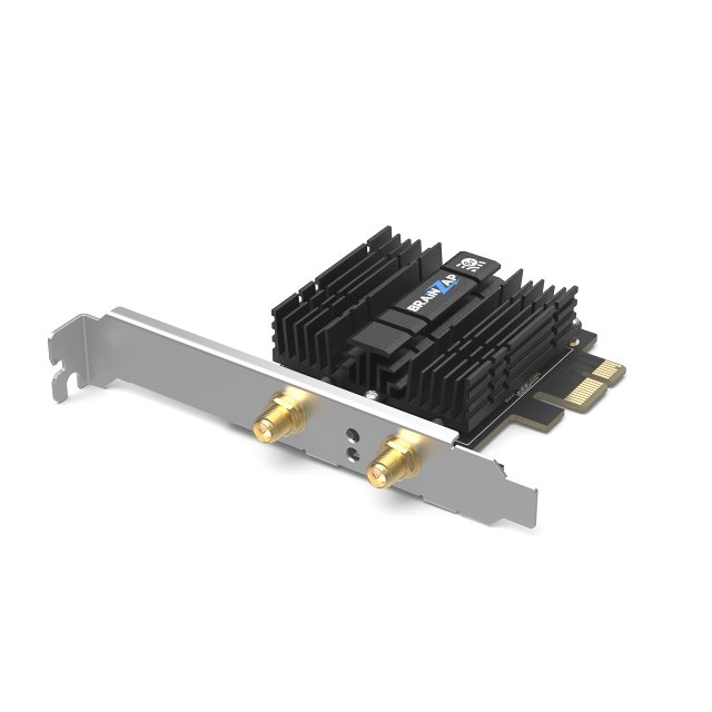 BRAINZAP 5400 Mbit/s PCIe PCI-Express WLAN Karte WiFi 6 E 2,4/5/6 GHz Tri-Band Intel AX210 Netzwerkkarte PC 802.11ax/ac/a/b/g/n Bluetooth 5.2