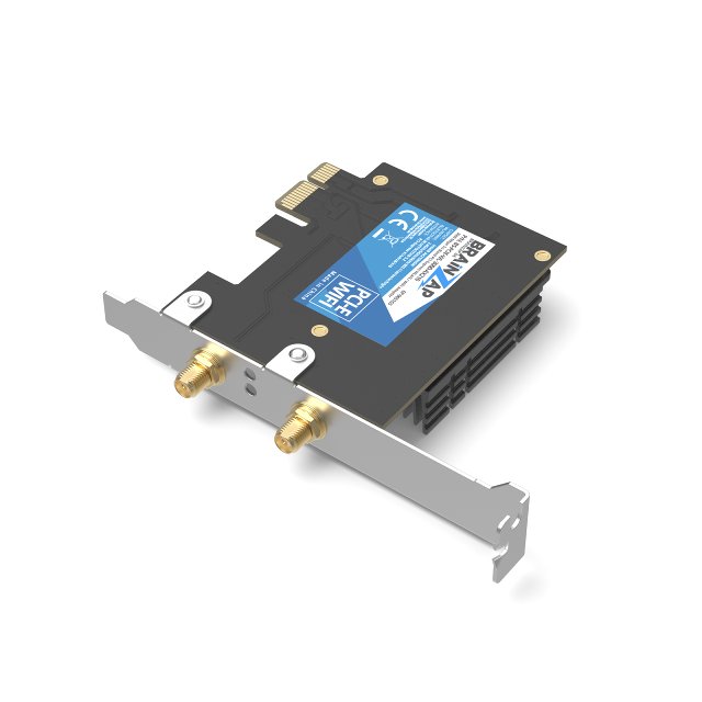 BRAINZAP 5400 Mbit/s PCIe PCI-Express WLAN Karte WiFi 6 E 2,4/5/6 GHz Tri-Band Intel AX210 Netzwerkkarte PC 802.11ax/ac/a/b/g/n Bluetooth 5.2