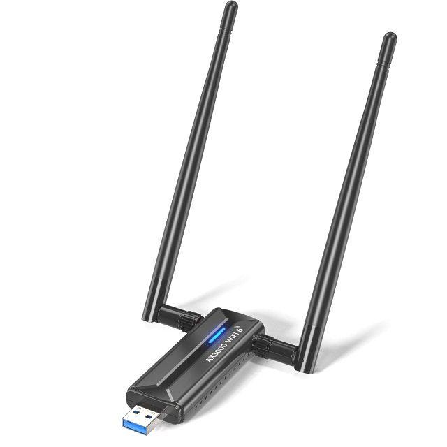 BRAINZAP 3000 Mbps USB 3.0 Tri-Band/Dual-Band WIFI 6 WLAN Stick Adapter AX3000 802.11ax 2,4/5,8G/6,0G 802.11ax/ac/a/b/g/n