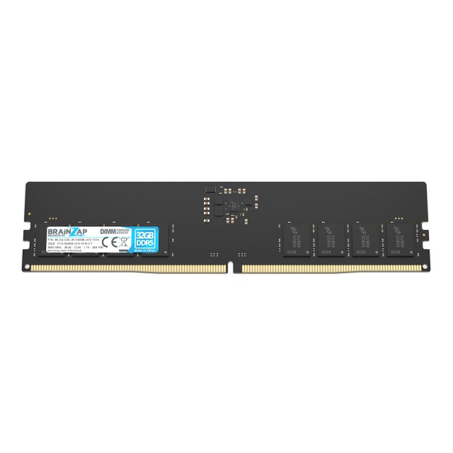 BRAINZAP 32GB DDR5 RAM DIMM PC5-5600B-UC0-1010-XT 2Rx8 5600 MHz 1.1V CL40 Computer PC Arbeitsspeicher Unbuffered On-Die ECC