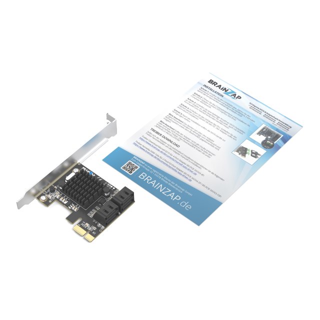 BRAINZAP 4 Port PCIe x1 zu SATA III / SATA 3 6 GBIT/s Erweiterungskarte Karte PCI-Express PCI-E Marvell 9215