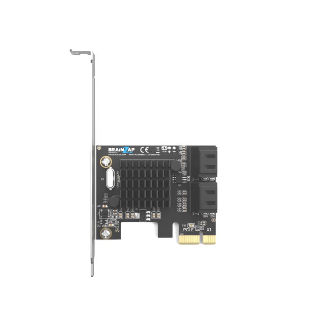 BRAINZAP 4 Port PCIe x1 zu SATA III / SATA 3 6 GBIT/s Erweiterungskarte Karte PCI-Express PCI-E Marvell 9215