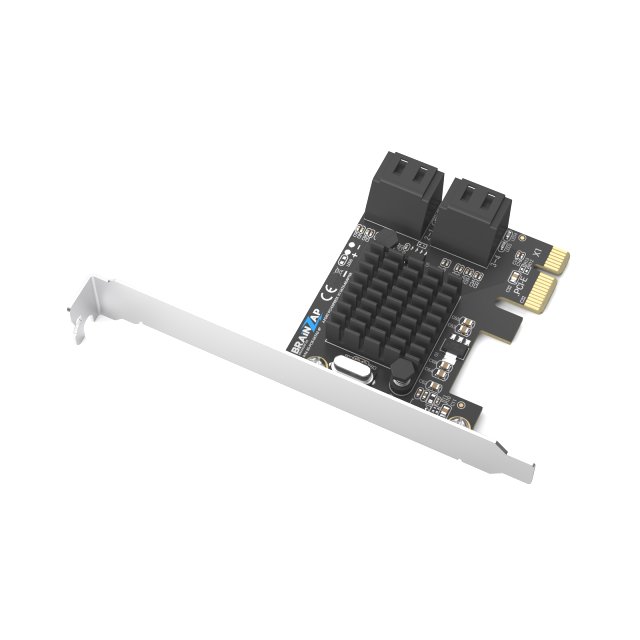 BRAINZAP 4 Port PCIe x1 zu SATA III / SATA 3 6 GBIT/s Erweiterungskarte Karte PCI-Express PCI-E Marvell 9215