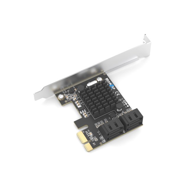 BRAINZAP 4 Port PCIe x1 zu SATA III / SATA 3 6 GBIT/s Erweiterungskarte Karte PCI-Express PCI-E Marvell 9215