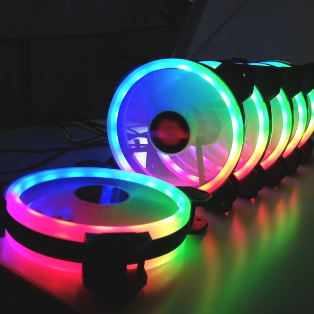BRAINZAP 5x 120mm LED A-RGB Case Fan SET Gehäuse Lüfter Aura Asus Asrock MSI Gigabyte Music-Sync Coolmoon