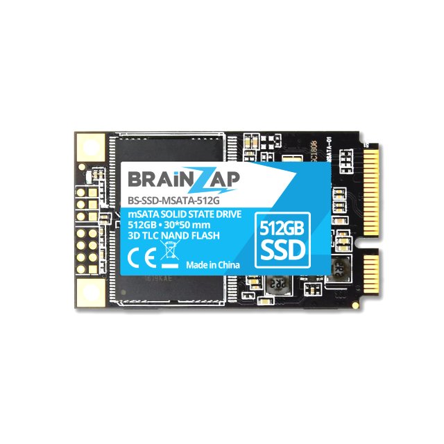 BRAINZAP 512GB mSATA SSD 6 GBit/s - Mini SATA - 550MB/s Lesen 540MB/s Schreiben Solid State Drive