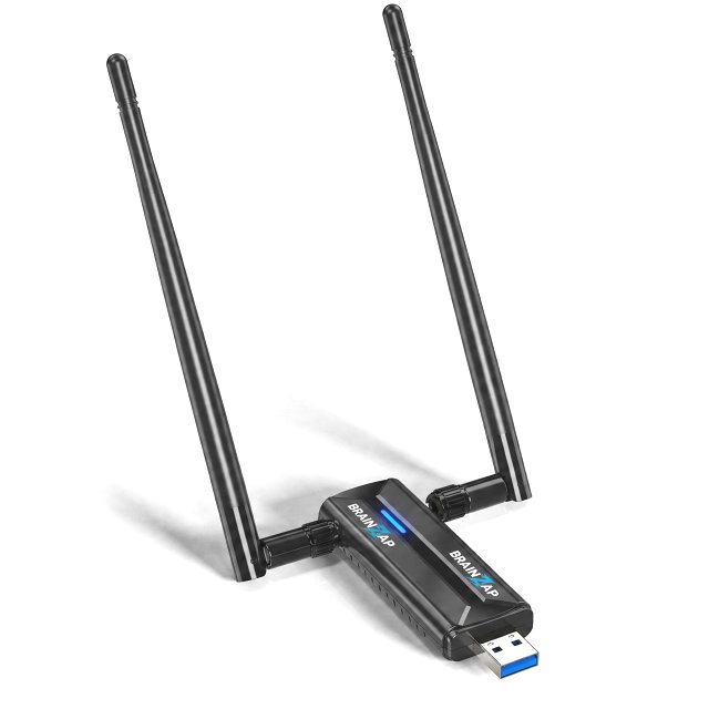 BRAINZAP 5400 Mbps USB 3.0 Tri-Band/Dual-Band WIFI 6 WLAN Stick Adapter AX5400 802.11ax 2,4/5,8G/6,0G 802.11ax/ac/a/b/g/n RTL8832CU