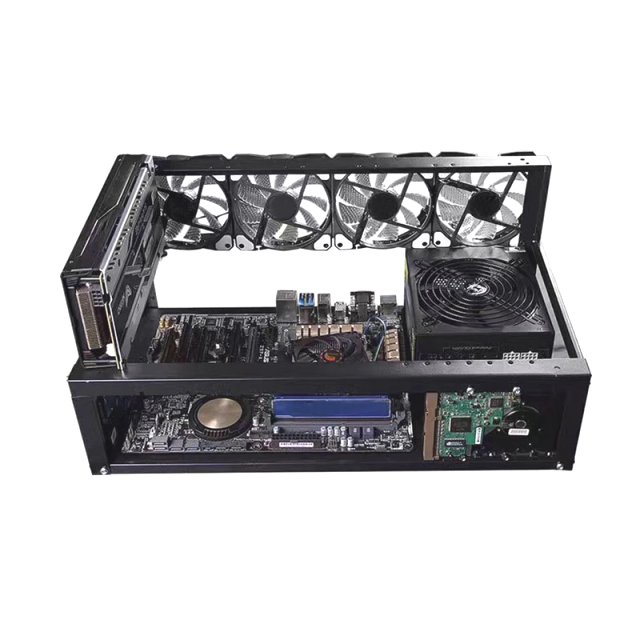 BRAINZAP 6 GPU Open Air Ctypto Mining - Case / Frame / Rig / Bracket / Halterung Metall Schwarz