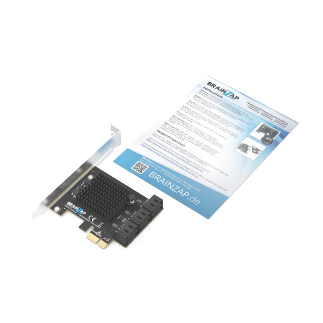 BRAINZAP 6 Port PCIe x1 zu SATA III / SATA 3 6 GBIT/s Erweiterungskarte Karte PCI-Express PCI-E ASMedia ASM1166