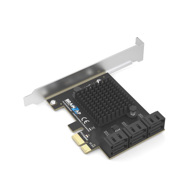 BRAINZAP 6 Port PCIe x1 zu SATA III / SATA 3 6 GBIT/s Erweiterungskarte Karte PCI-Express PCI-E ASMedia ASM1166
