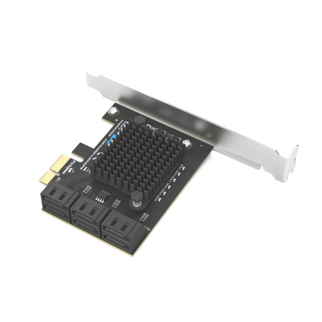 BRAINZAP 6 Port PCIe x1 zu SATA III / SATA 3 6 GBIT/s Erweiterungskarte Karte PCI-Express PCI-E ASMedia ASM1166