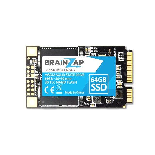 BRAINZAP 64GB mSATA SSD 6 GBit/s - Mini SATA - 300MB/s Lesen 180MB/s Schreiben Solid State Drive