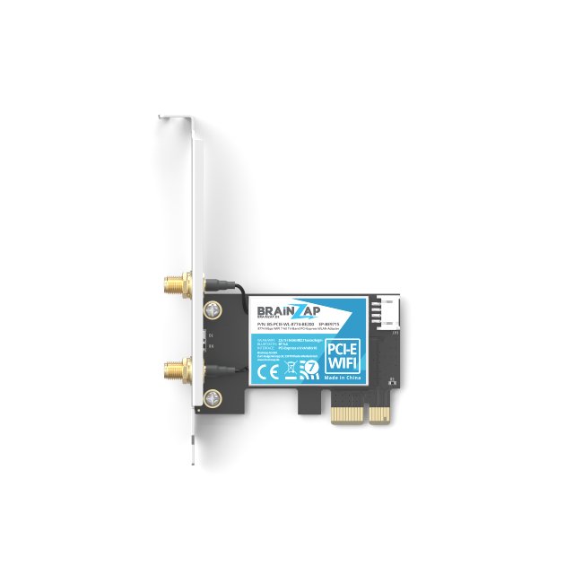 BRAINZAP 8774 Mbit/s PCIe PCI-Express WLAN Karte WiFi 7 2,4/5/6 GHz Tri-Band Intel BE200 Netzwerkkarte PC 802.11ax/ac/a/b/g/n Bluetooth 5.4