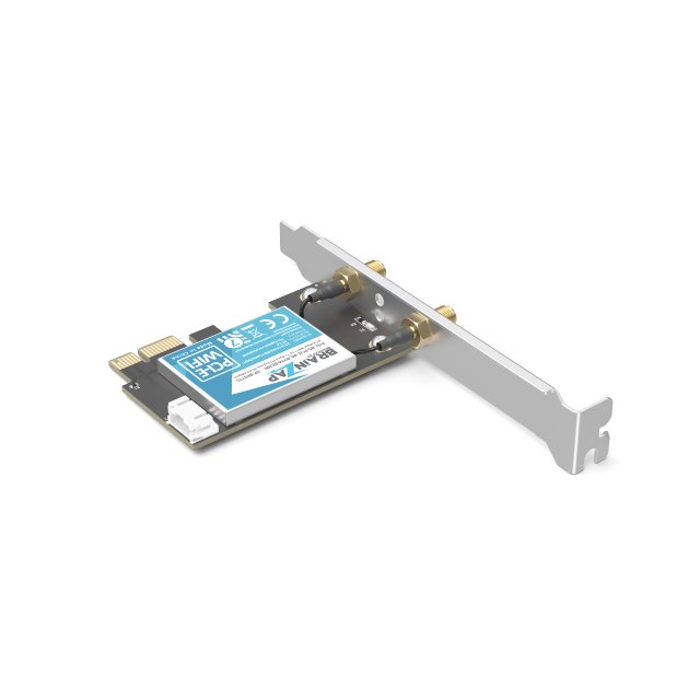 BRAINZAP 8774 Mbit/s PCIe PCI-Express WLAN Karte WiFi 7 2,4/5/6 GHz Tri-Band Intel BE200 Netzwerkkarte PC 802.11ax/ac/a/b/g/n Bluetooth 5.4