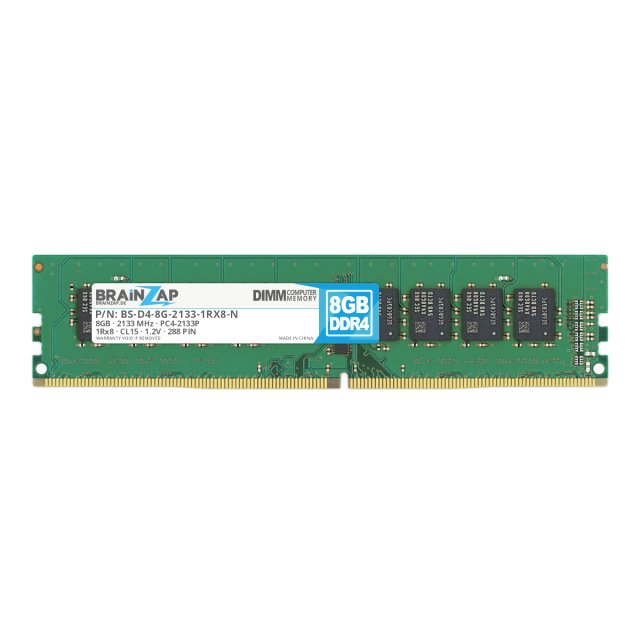BRAINZAP 8GB DDR4 RAM DIMM PC4-2133P 1Rx8 2133 MHz 1.2V CL15 Computer PC Arbeitsspeicher