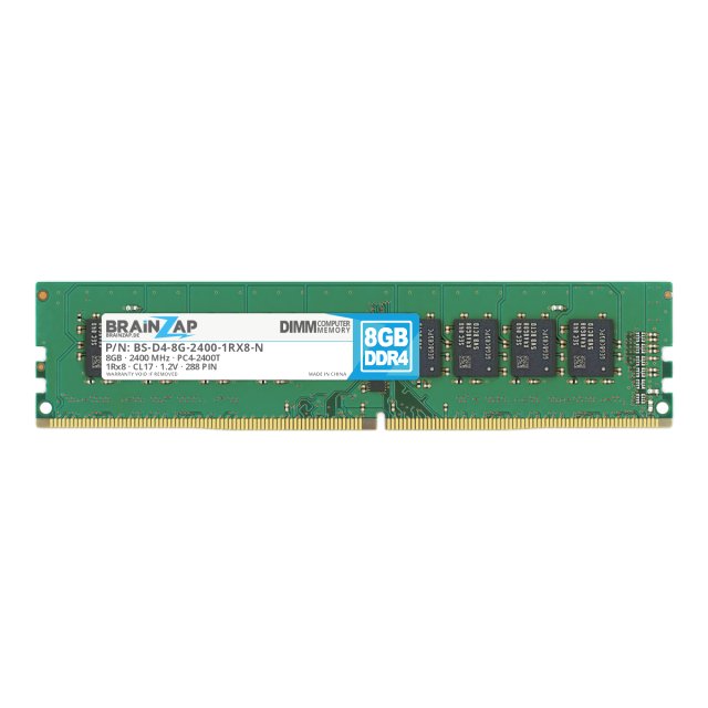 BRAINZAP 8GB DDR4 RAM DIMM PC4-2400T 1Rx8 2400 MHz 1.2V CL17 Computer PC Arbeitsspeicher