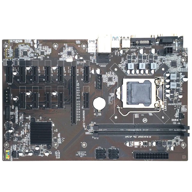 BRAINZAP Intel B250 Crypto Mining Mainboard 12 GPU 12x PCI-Express PCIe LGA 1151 Motherboard ATX DDR4