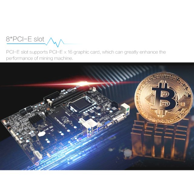 BRAINZAP Intel B85 Crypto Mining Mainboard 8x PCI-Express PCIe Motherboard ATX DDR3