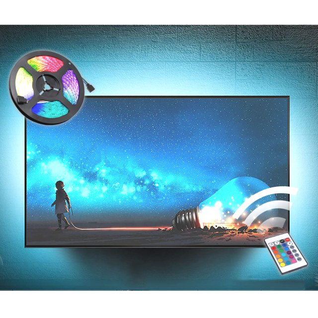 BRAINZAP 3m 3 Meter LED Band Backlight TV Hintergrund-Beleuchtung USB Licht Streifen Stripe RGB
