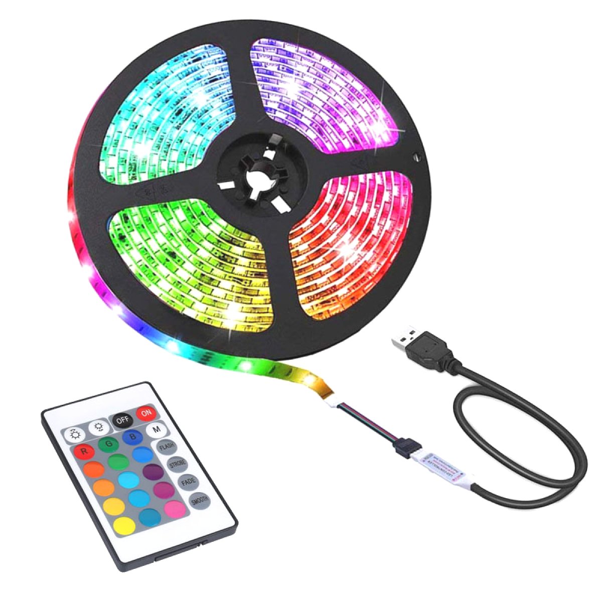 BS-RGB-LED-USB-3M - BRAINZAP 3m 3 Meter LED Band Backlight TV Hintergrund-Beleuchtung  USB Licht Streifen Stripe RGB
