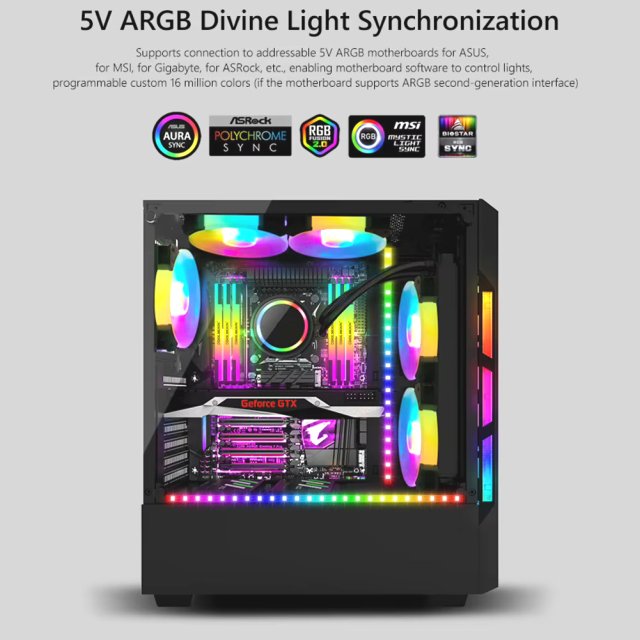 BRAINZAP A-RGB 5V LED-Band Lichband Strip 3-PIN Magnet Aura Sync Asus Asrock MSI