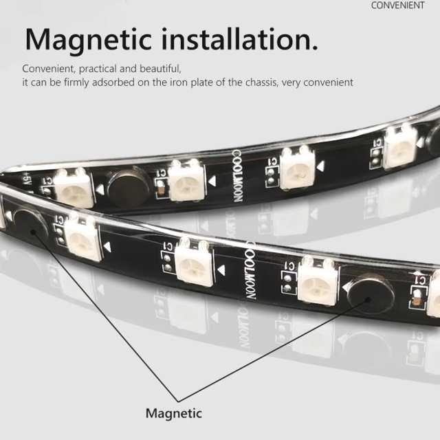 BRAINZAP A-RGB 5V LED-Band Lichband Strip 3-PIN Magnet Aura Sync Asus Asrock MSI