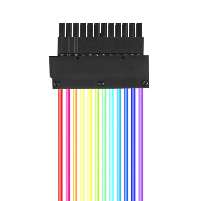 BRAINZAP A-RGB Extension Cable Kabel 20+4 / 24 PIN ATX Verlängerung Verlängerungskabel 16AWG 25 cm Aura Asus Asrock MSI Gigabyte