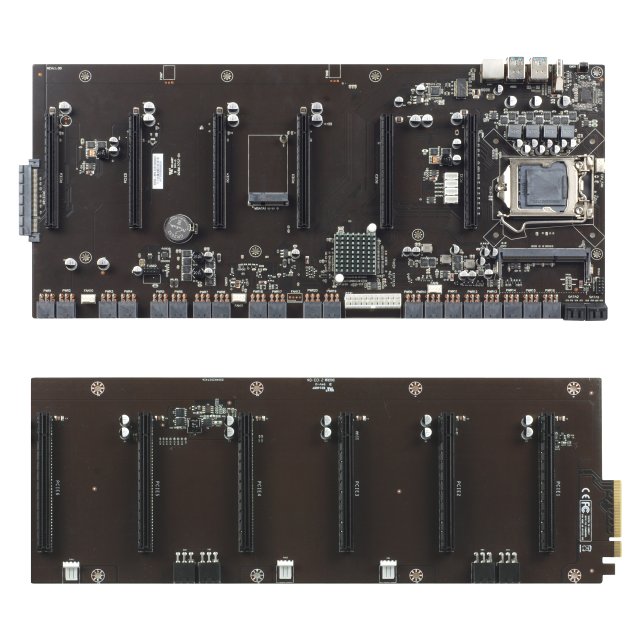 BRAINZAP Intel B250 Crypto Mining Mainboard 12 GPU 12x PCI-Express x16 PCIe LGA 1151 Motherboard Riserless