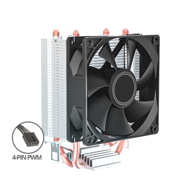 BRAINZAP CPU Kühler 4-PIN PWM 100W TDP Fan Lüfter Intel 1150 1151 1155 1156 1700 AMD AM2 AM3 AM4