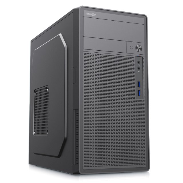 BRAINZAP Micro-ATX PC-Gehäuse Mid-Tower Case USB 3.0 mATX µATX Mini-ITX Schwarz 