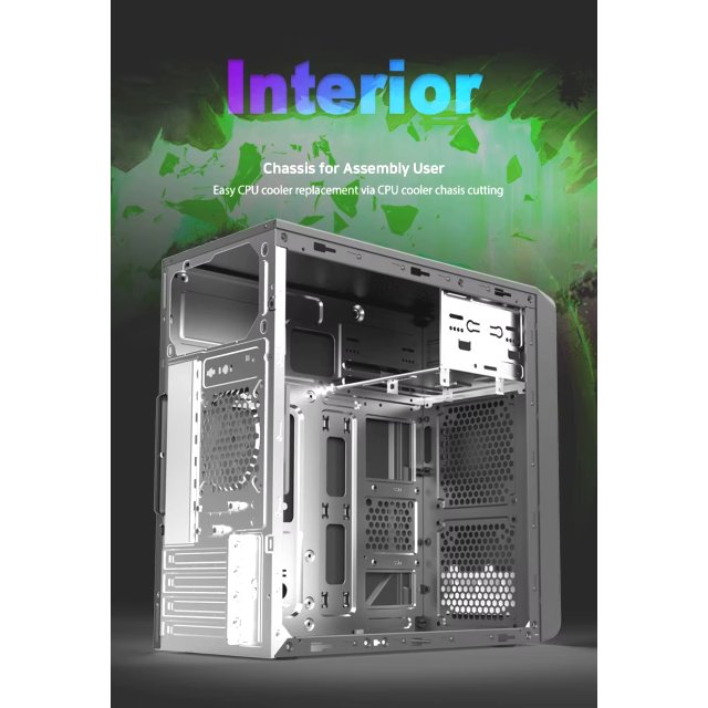 BRAINZAP Micro-ATX PC-Gehäuse Mid-Tower Case USB 3.0 mATX µATX Mini-ITX Schwarz 